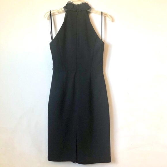 Vintage Le Chateau Sleeveless High Collar Prom Dress w/ Flowers Sequins - Picture 2 of 15